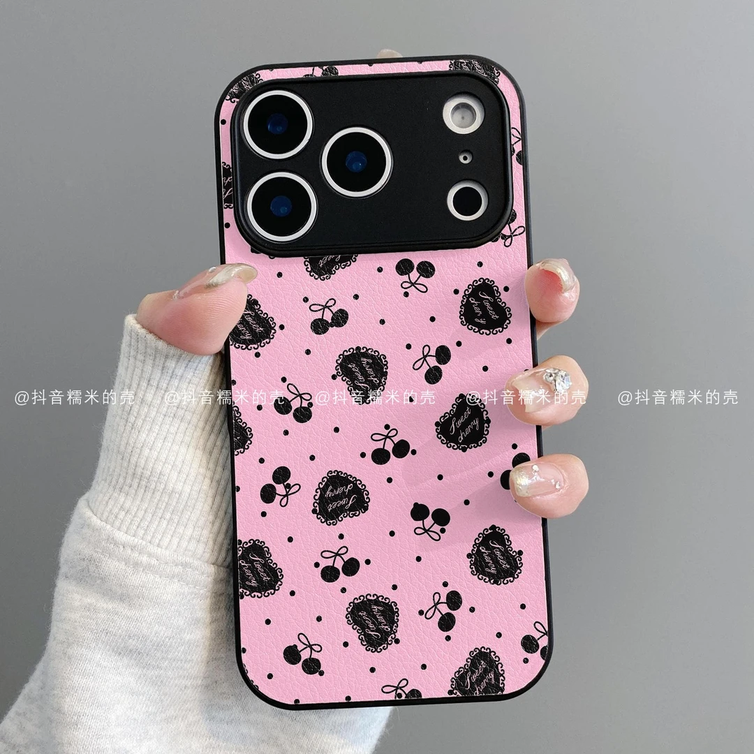 肤感皮革适用iphone17promax苹果16/15/14/13华为小米手机壳爱心