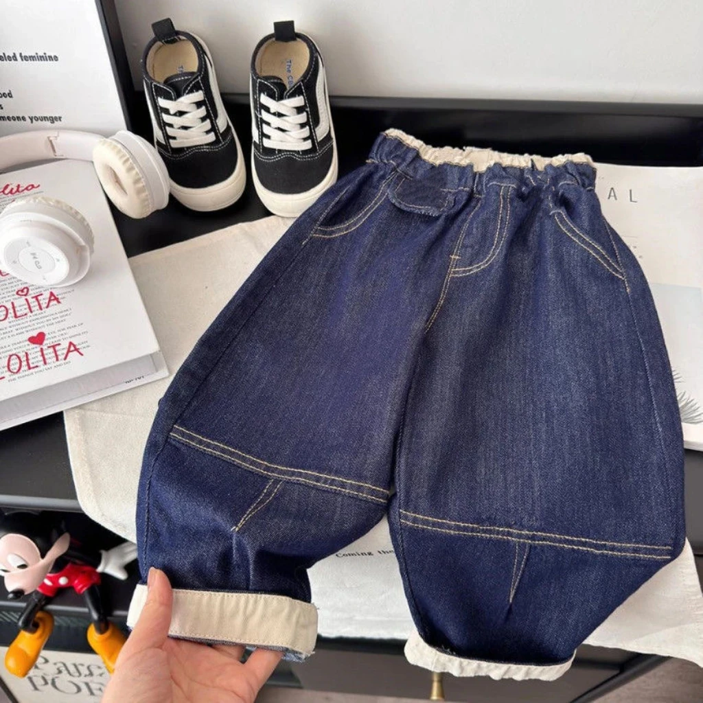 【赛络纺软牛仔】2025新款夏季大童防蚊水洗牛仔裤男孩中长裤男女童