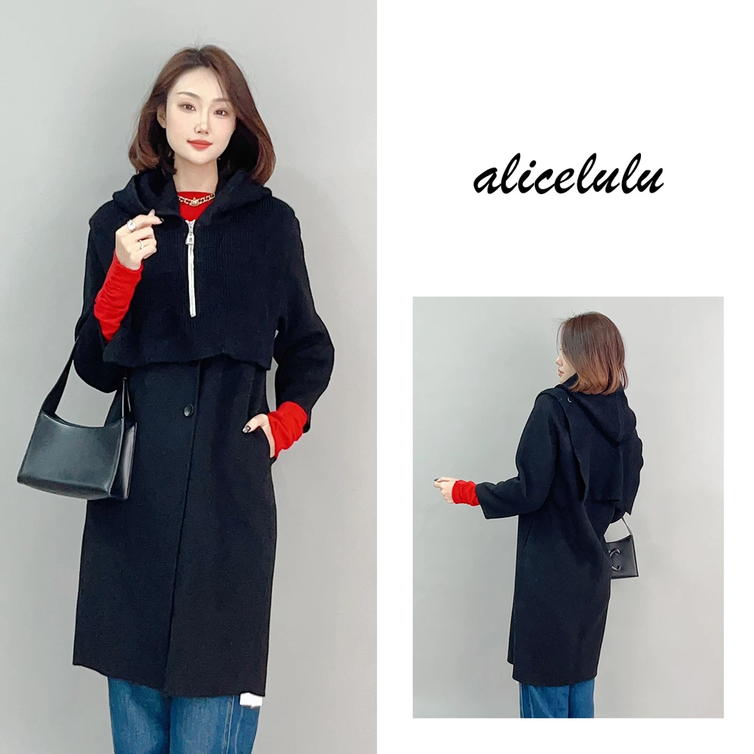 3 ALICE 新锐设计毛呢大衣 层次针织 软糯羊毛 S2141913Kr