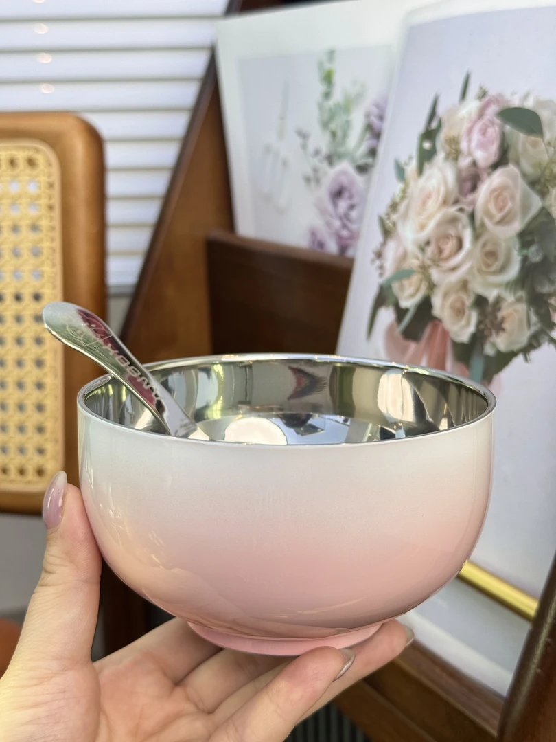 ANBOX 粉色渐变碗+兔兔超萌罐罐勺套装