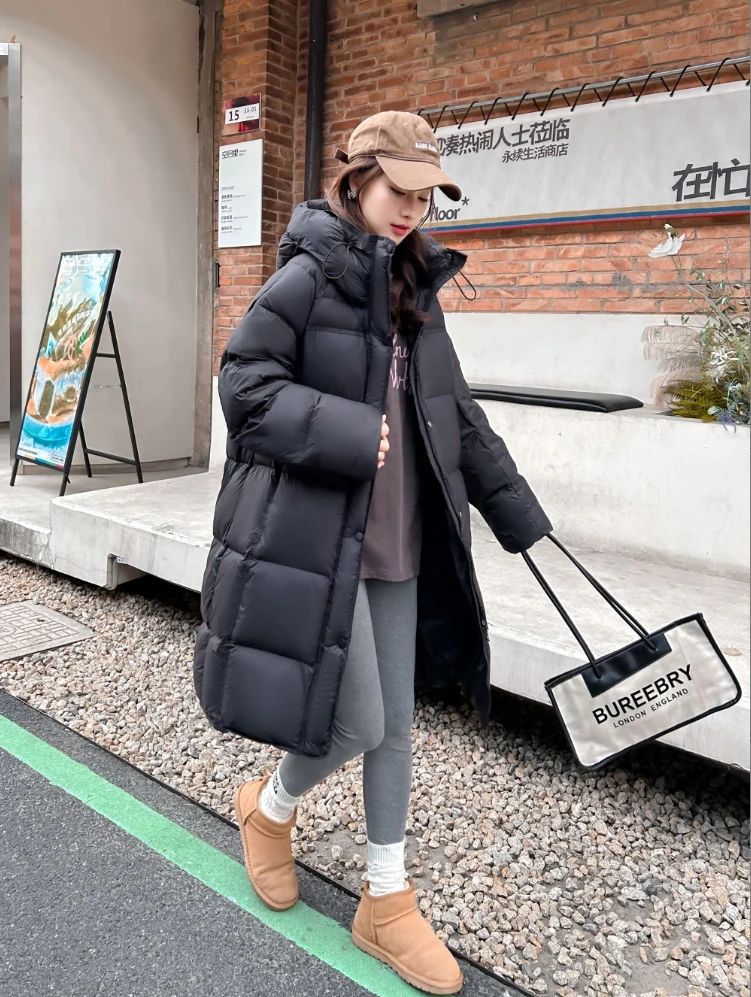 90鸭绒泡芙中长款加厚保暖连帽羽绒服8531AQ