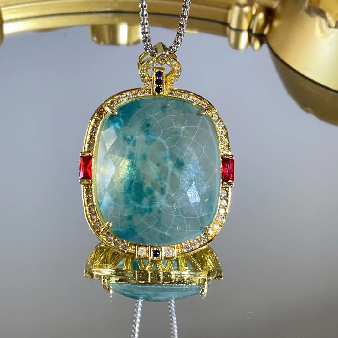 铜合金合成锆石吊坠 TTSD 马达加斯加飘兰花无事牌吊坠9038