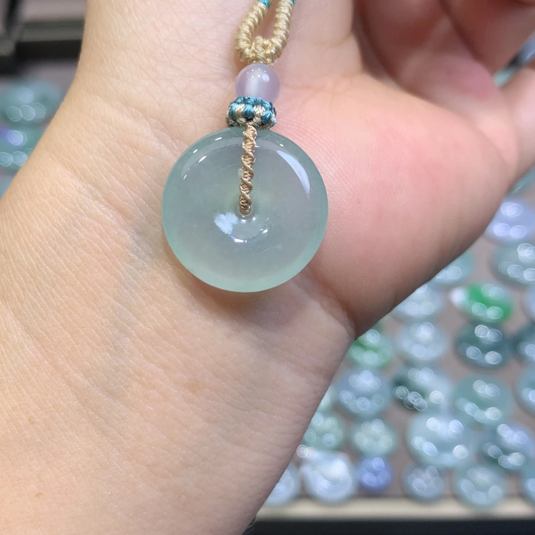 翡翠未镶嵌颈饰平安扣19.4*4.5