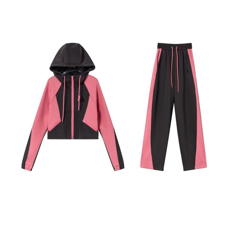 「冬雪恋人」气质时尚连帽轻奢设计师运动高定休闲拼接秋冬套装