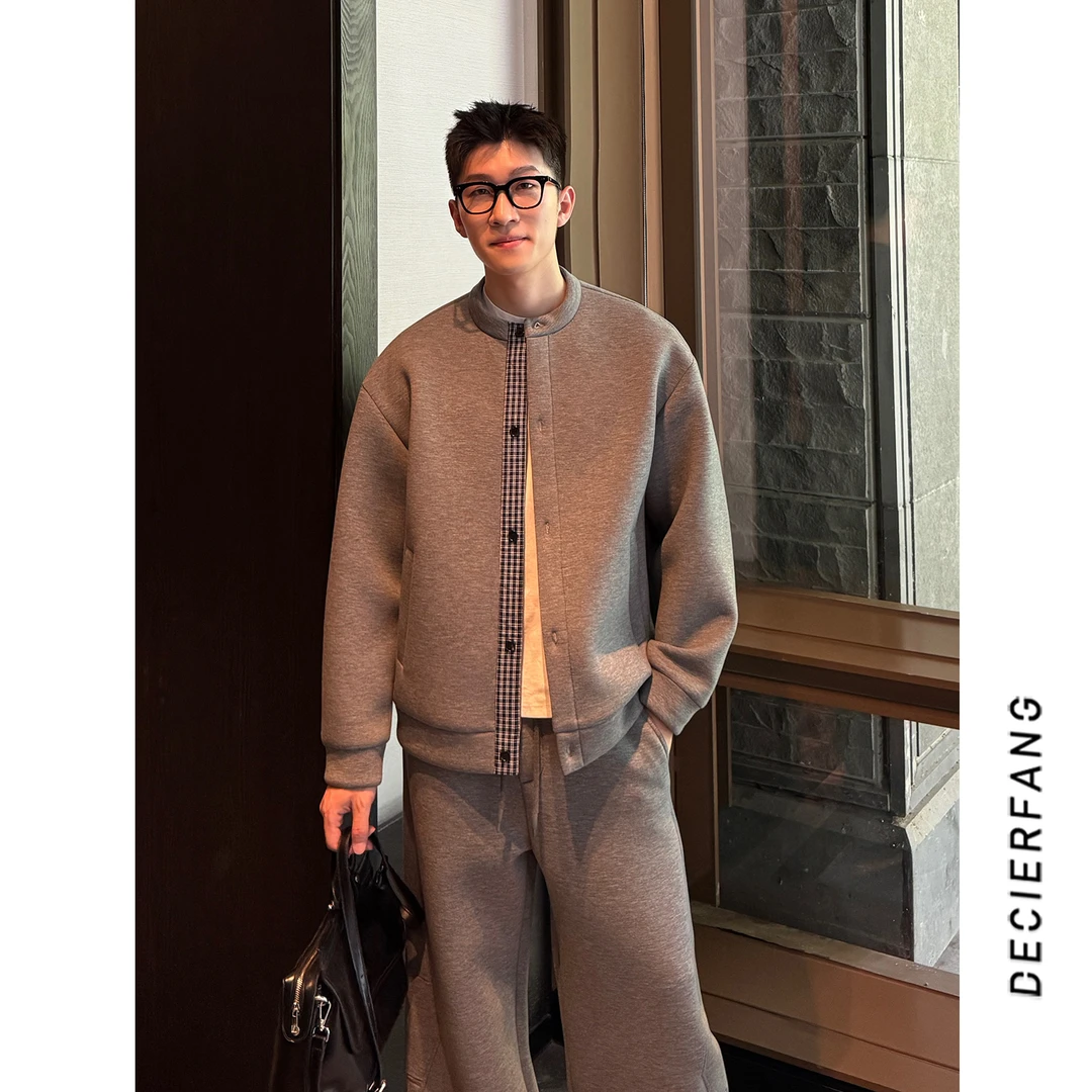 2025秋季新款假两件慵懒风外套简约高级感休闲百搭套装潮牌