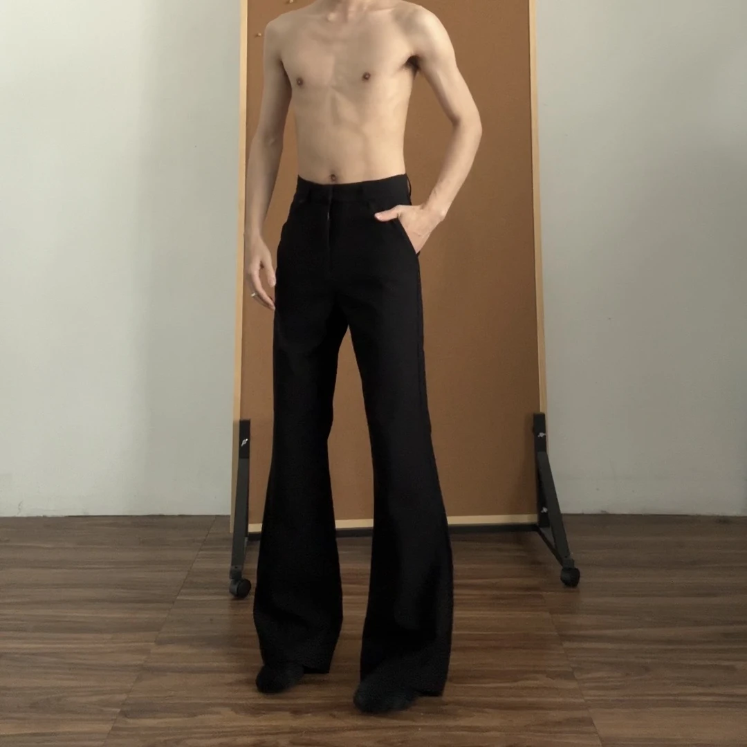 cleanfit修身休闲裤直筒男生裤子西裤裤子裤子男款微喇裤男3330