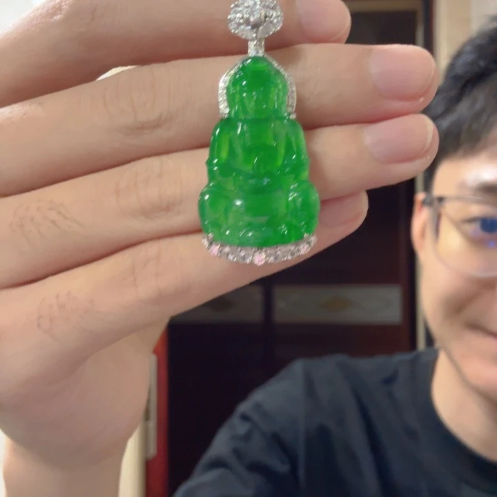 翡翠银S925镶嵌颈饰吊坠