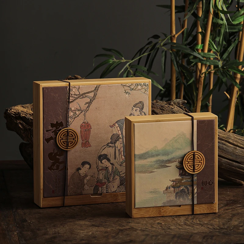 国风茶叶包装盒空礼盒福鼎白茶普洱茶茶饼盒茶叶盒包装竹盒空盒子