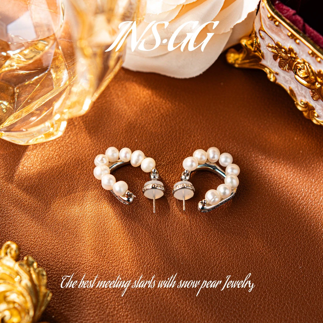铜合金仿珍珠耳饰 【INS·GG】新款个性轻奢精致时尚珠珠耳环AE1283