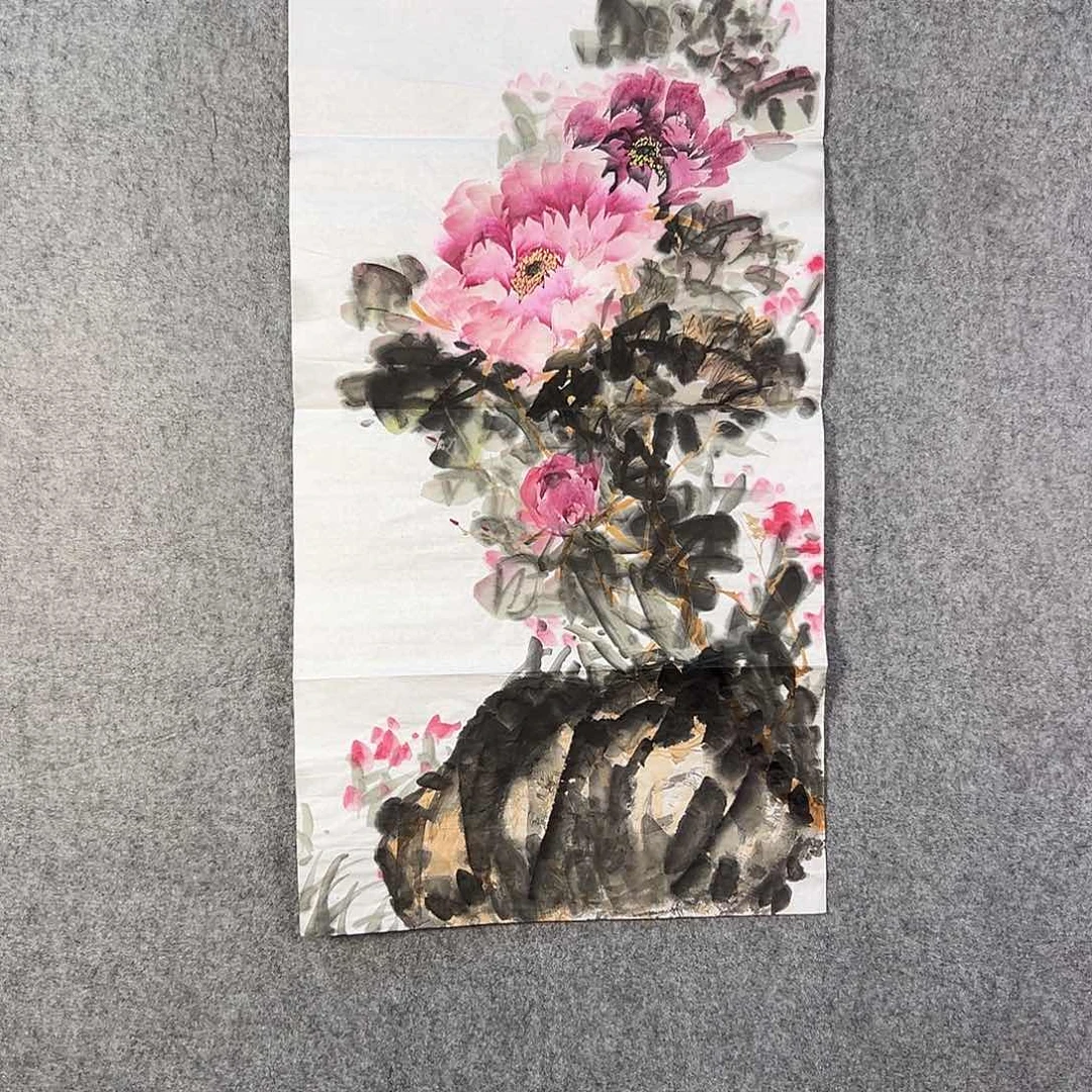 国画085 牡丹等植物生长于这里生长