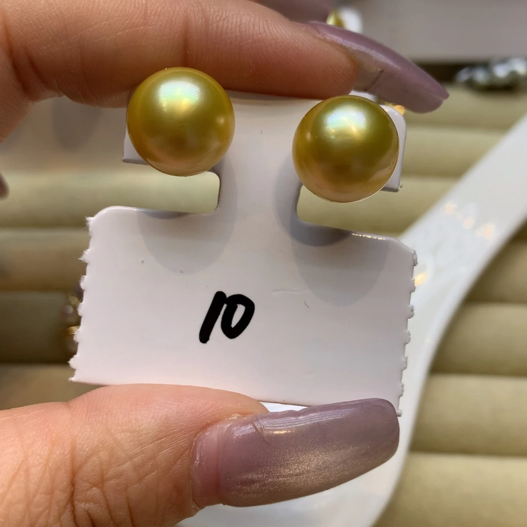 18K金镶嵌耳饰海水珍珠