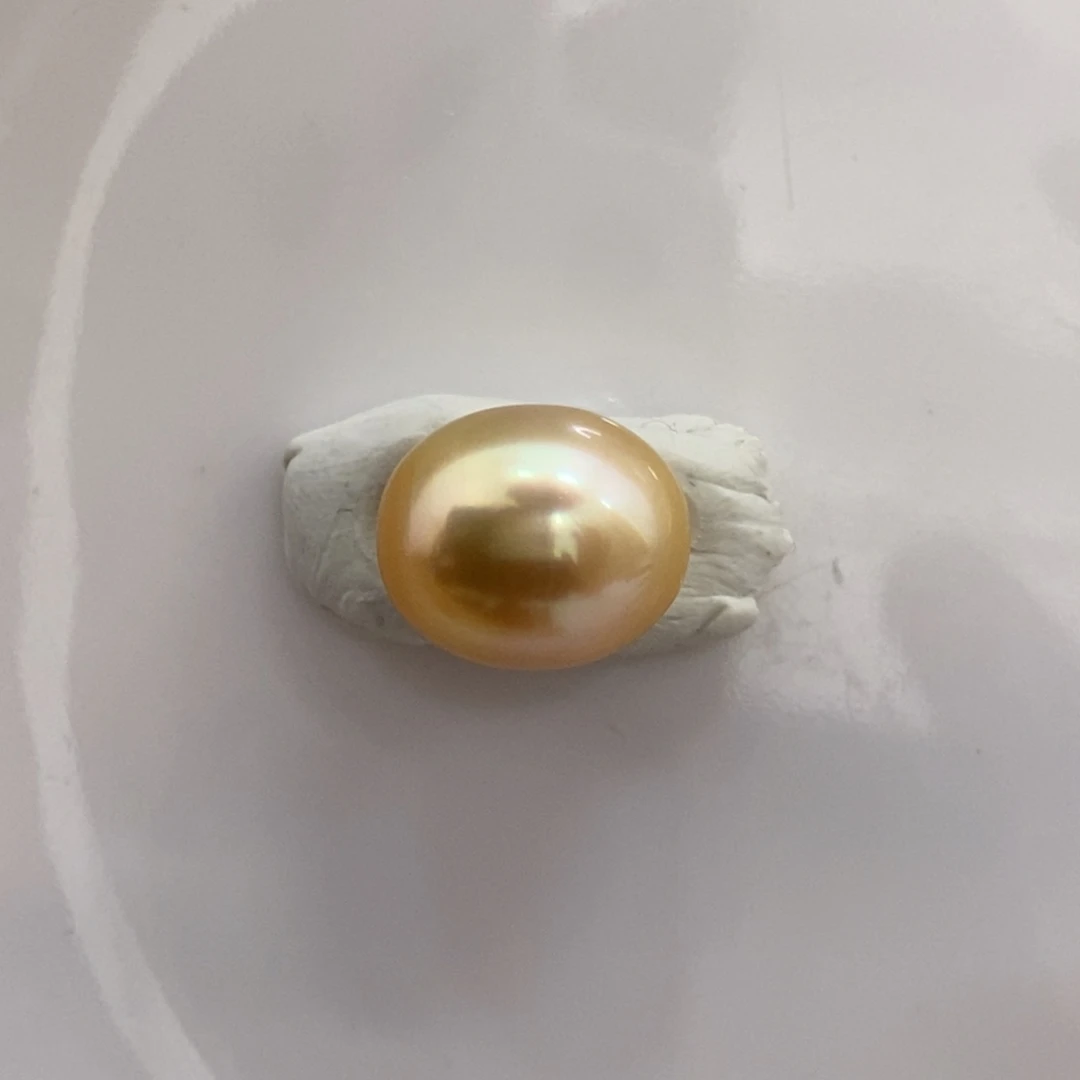 海水珍珠裸珠彩金极微瑕路路通12.5mm