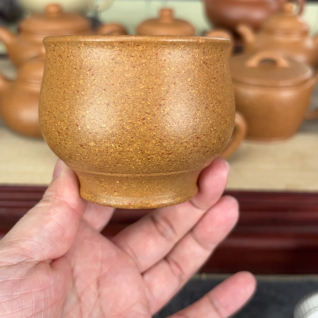 紫砂茶壶梨皮黄段主人杯