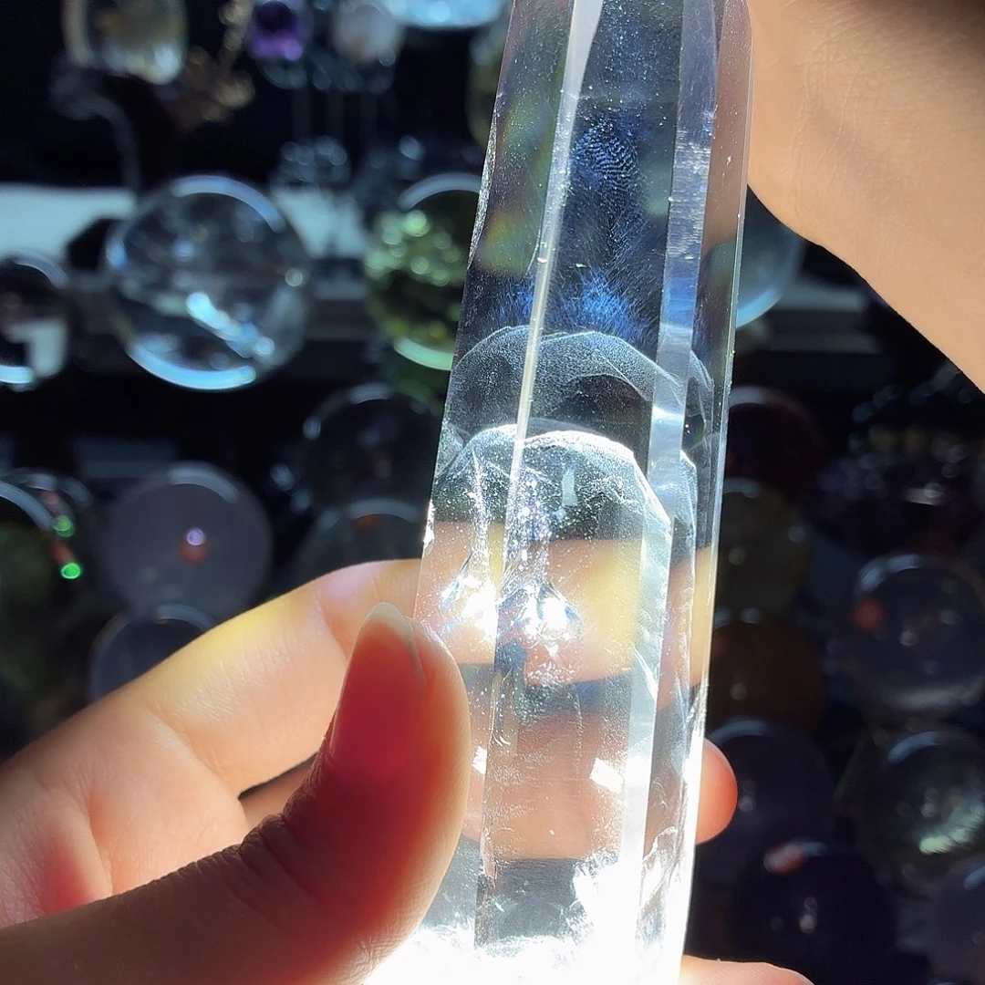 未镶嵌珠宝半成品水晶水晶柱蓝针