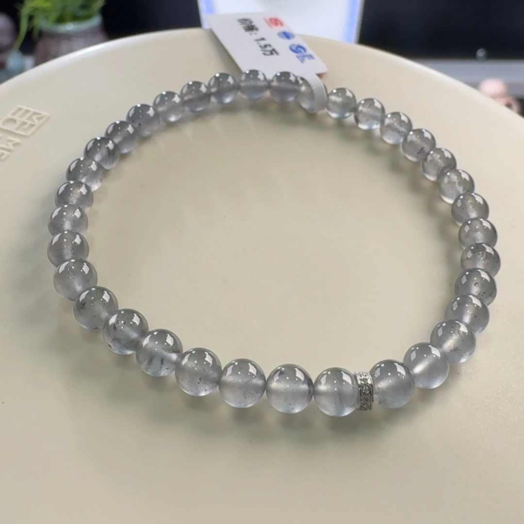 翡翠手链未镶嵌高冰玻乌鸡单圈