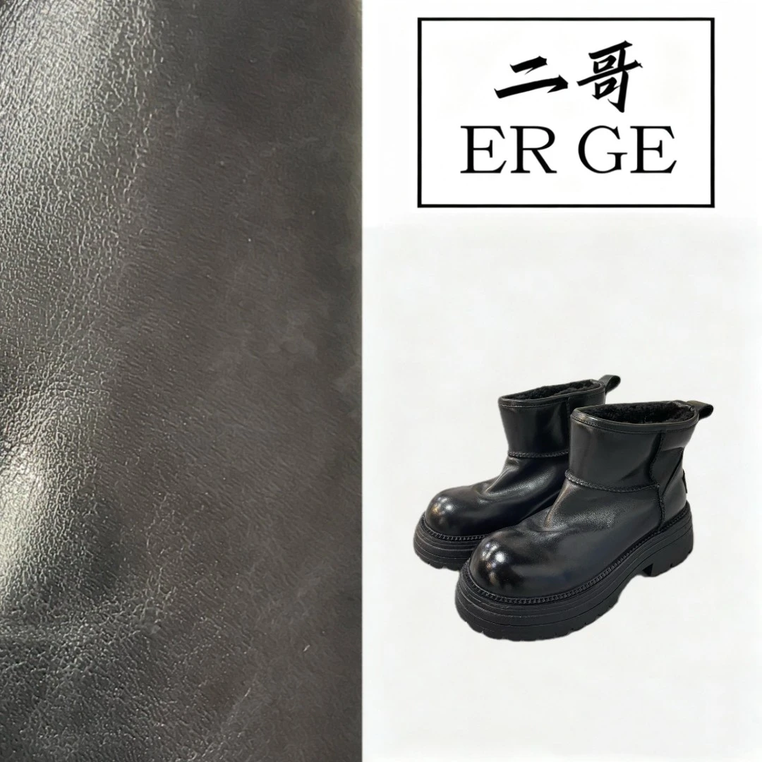 水洗马皮英伦风厚底皮毛一体雪地靴加绒保暖加厚保暖棉靴女2307