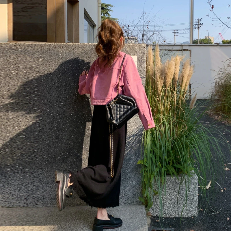 甜酷氛围感套装裙女2025早春新款可盐可甜做旧牛仔外套针织吊带裙