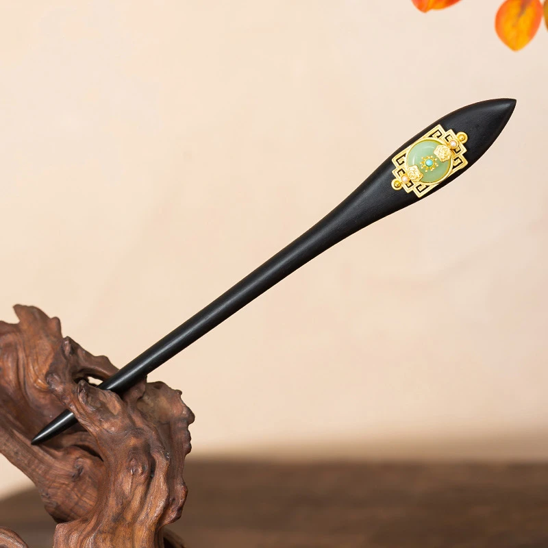 双面款黑檀木发簪百搭轻奢马面裙贵气高端新中式日常古风国风