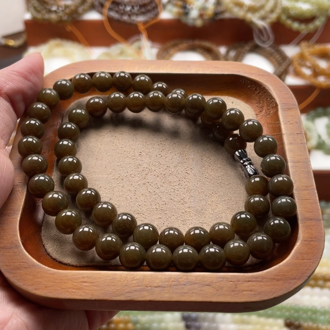 和田玉未镶嵌颈饰珠串8mm