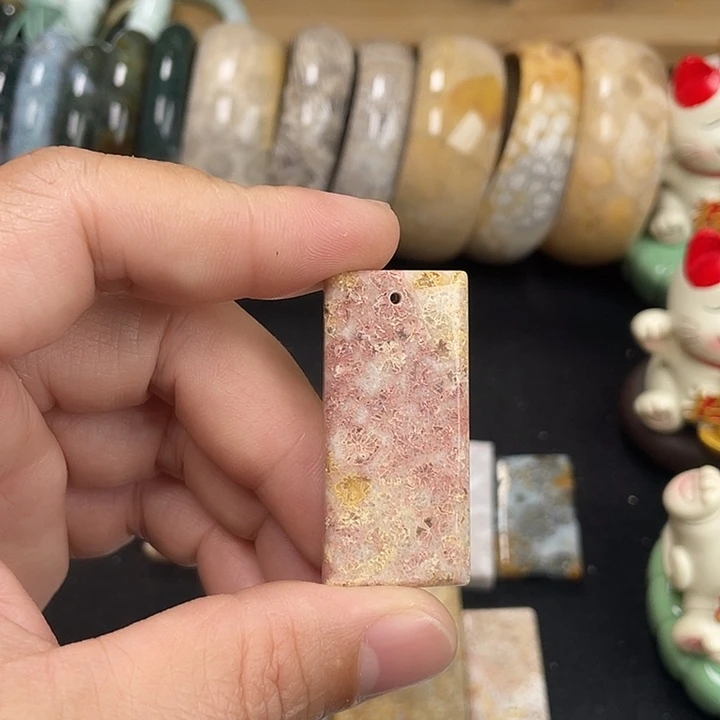 硅化珊瑚（珊瑚玉）未镶嵌吊坠(不含链)