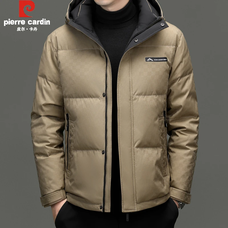 皮尔卡丹高端羽绒服男短款冬季新款保暖连帽冬装休闲时尚男装外套