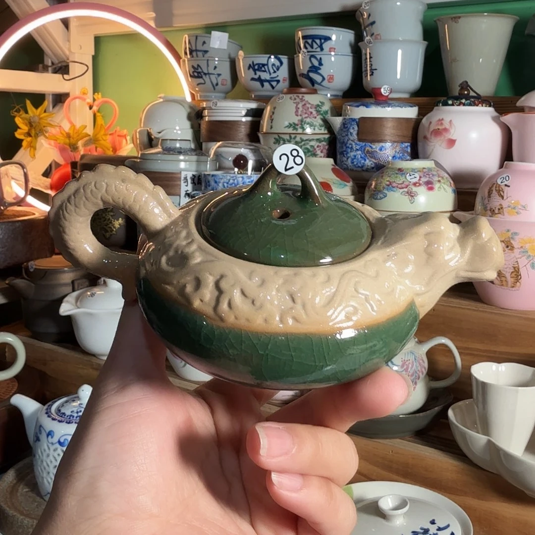 微瑕哥窑冰裂纹龙壶盖下160毫升28号