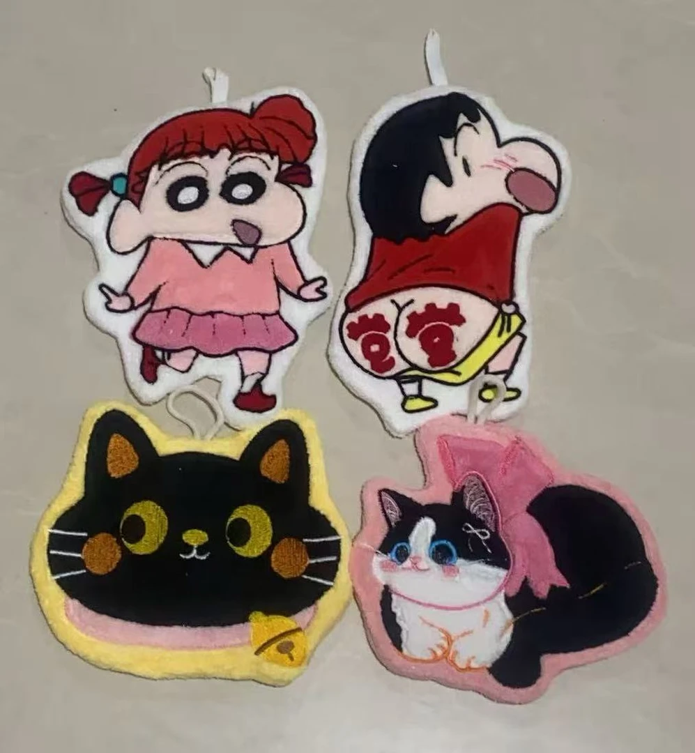 微瑕擦手巾【吸水挂式手帕厨房卫生间速干可爱珊瑚绒刺绣擦手巾】