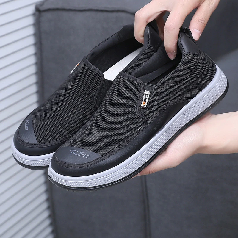 2025春季新款透气圆头防滑布鞋软底爸爸鞋男士健步鞋男鞋休闲百搭
