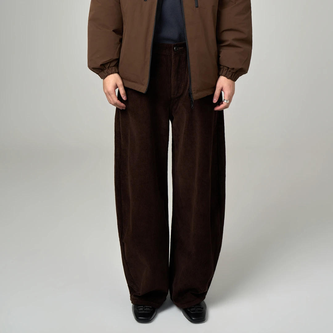 NTS美式复古美拉德灯芯绒休闲裤男直筒宽松慵懒风情侣拖地弯刀裤