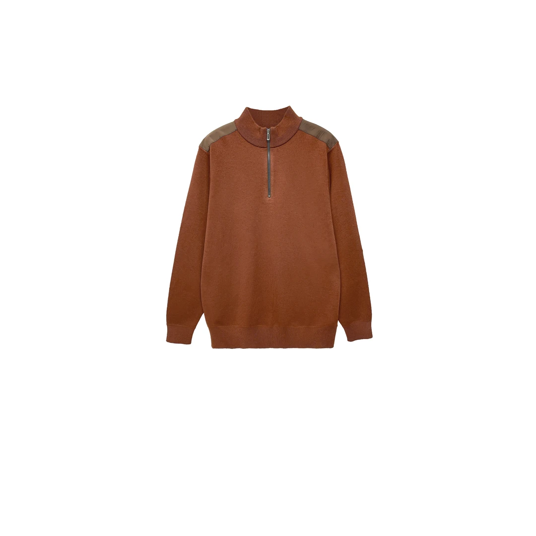 【MIXCITY亚楠家】拼接卫衣◆男款半拉链山羊绒桑蚕丝舒适卫衣8892