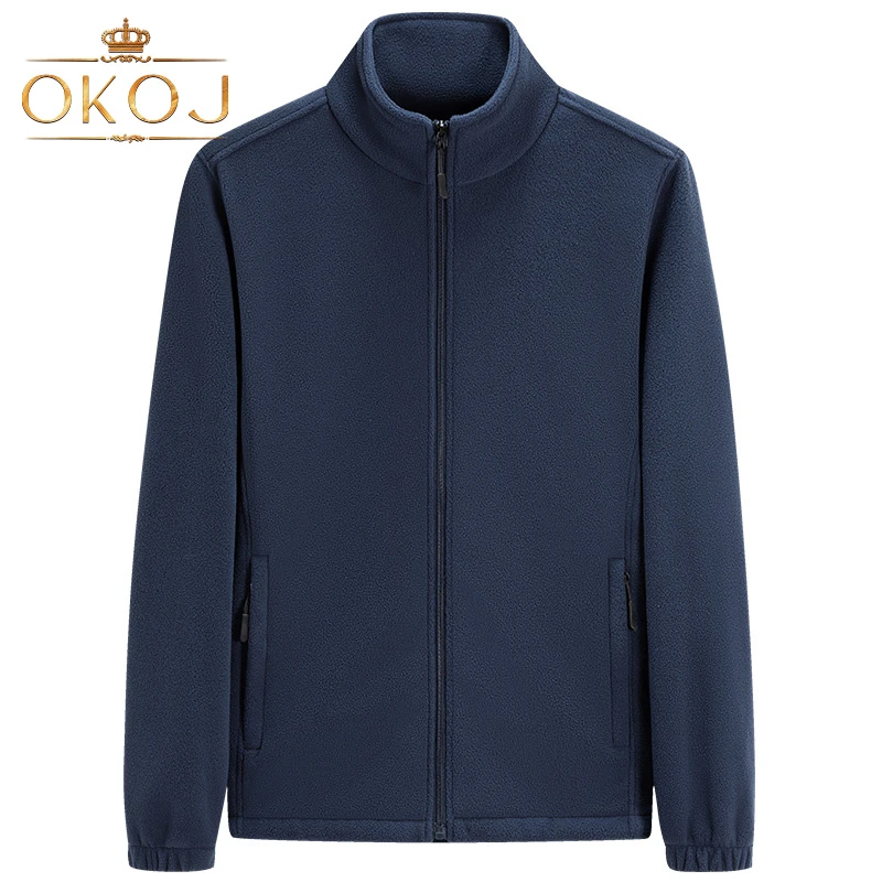 OKOJ抓绒衣男外套双面摇粒绒立领防风保暖秋冬新款休闲夹克衫上衣