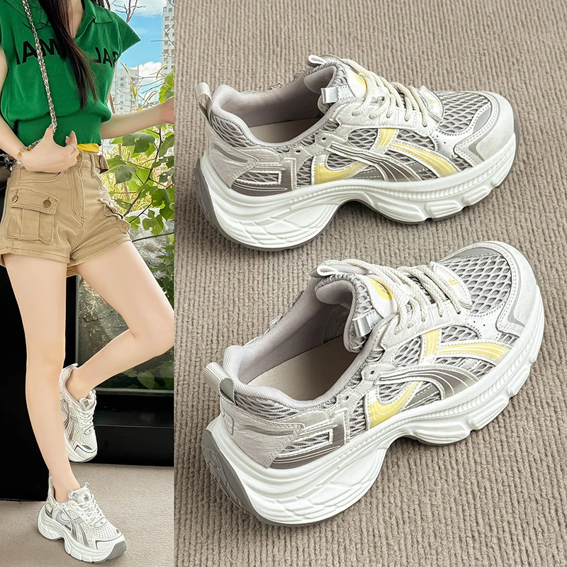 老爹鞋时尚休闲鞋女鞋ins网红夏季厚底百搭小白鞋 2171