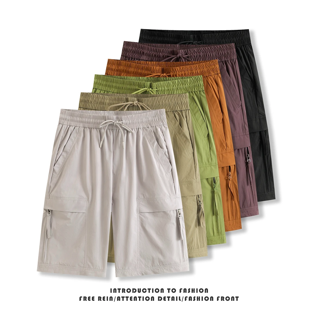 夏季新款简约百搭户外工装宽松透气速干直筒休闲短裤