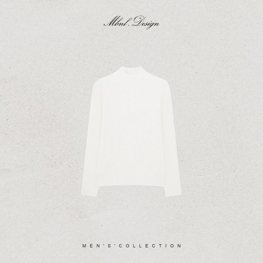 MBNL-F「Rib 坑条纹」秦磊男装430g100绵羊毛定织毛衣LL-WSY1237