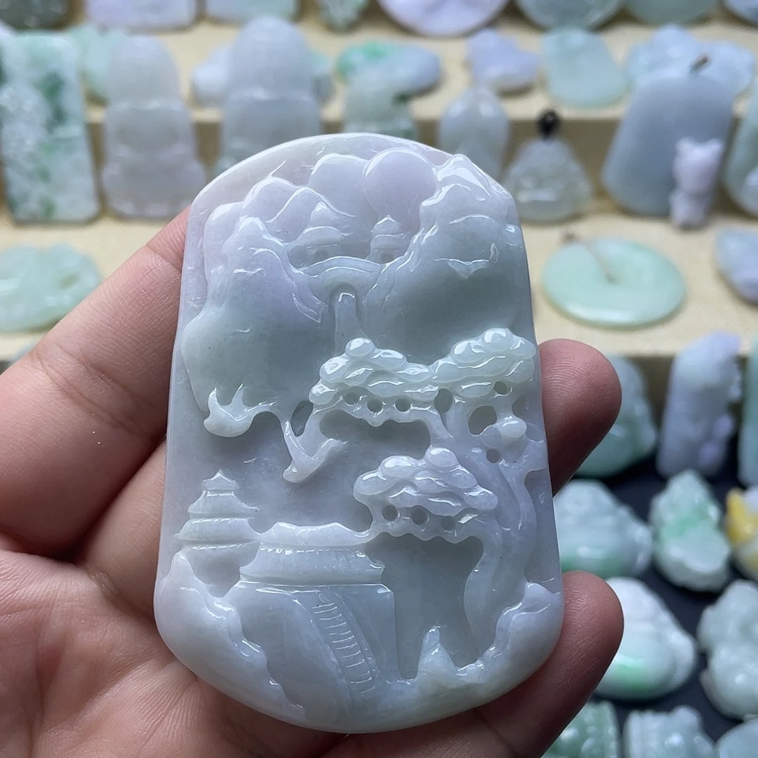 翡翠未镶嵌颈饰纯天然翡翠