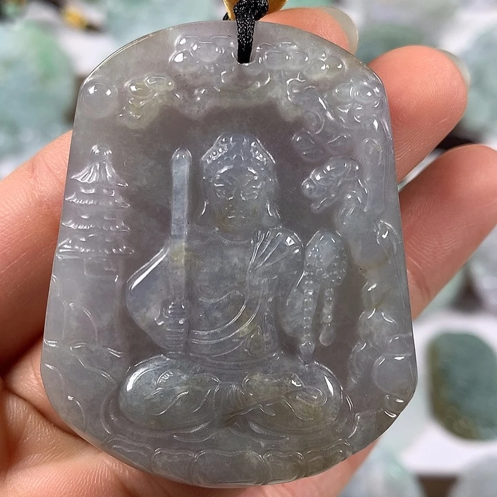 颈饰未镶嵌翡翠不动明王卡厚8+