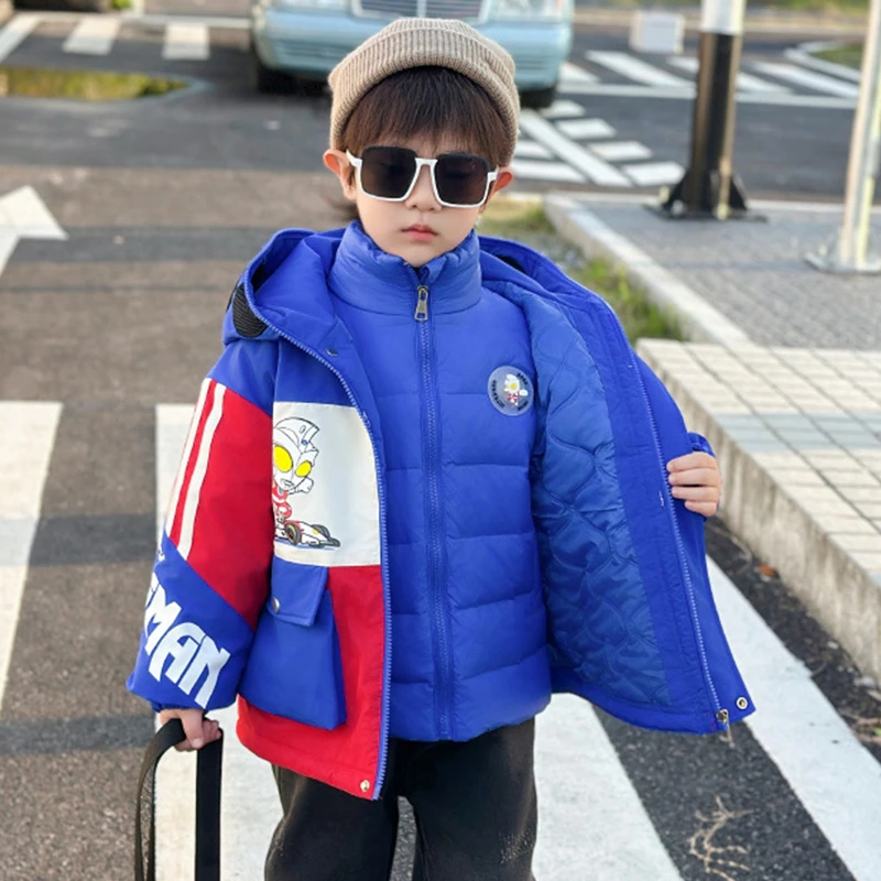 男童冲锋衣三合一可拆卸内胆奥特曼男童羽绒服冬2025新款儿童外套