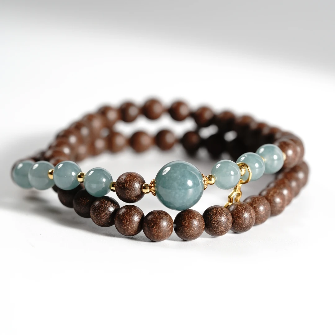 【珊木居】HXZ1139JY TO-P系列 通络合香珠0.6+0.9小翡双圈手串