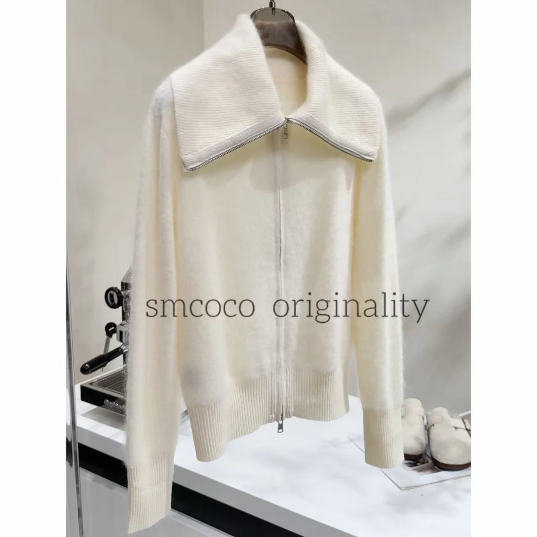 【秋冬新款】纯色拉毛翻领工艺时尚针织简约气质羊毛衫825-85702