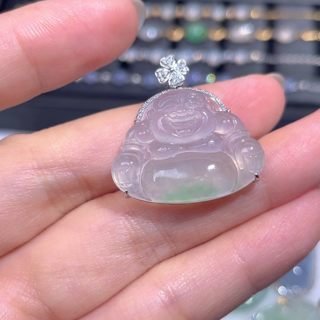 颈饰18K金镶嵌翡翠翡翠