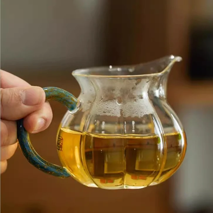 青云贮月-晶焱公道杯南瓜新款高硼硅玻璃纯手工分茶器茶具4款可选
