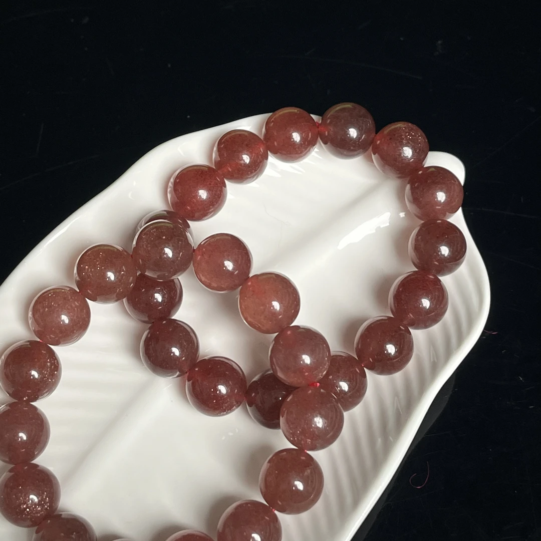 鸽血红草莓晶手串P1004多样性发其一