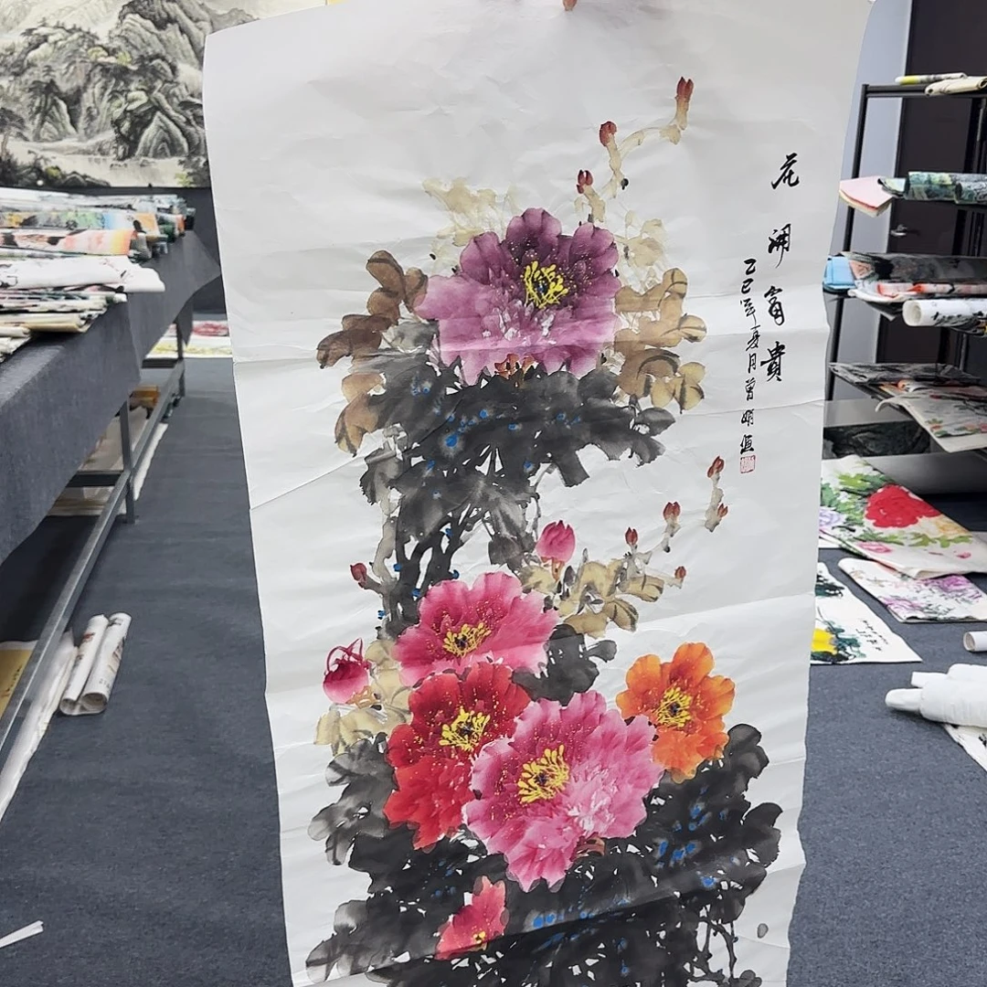 国画作品小姐姐放漏中