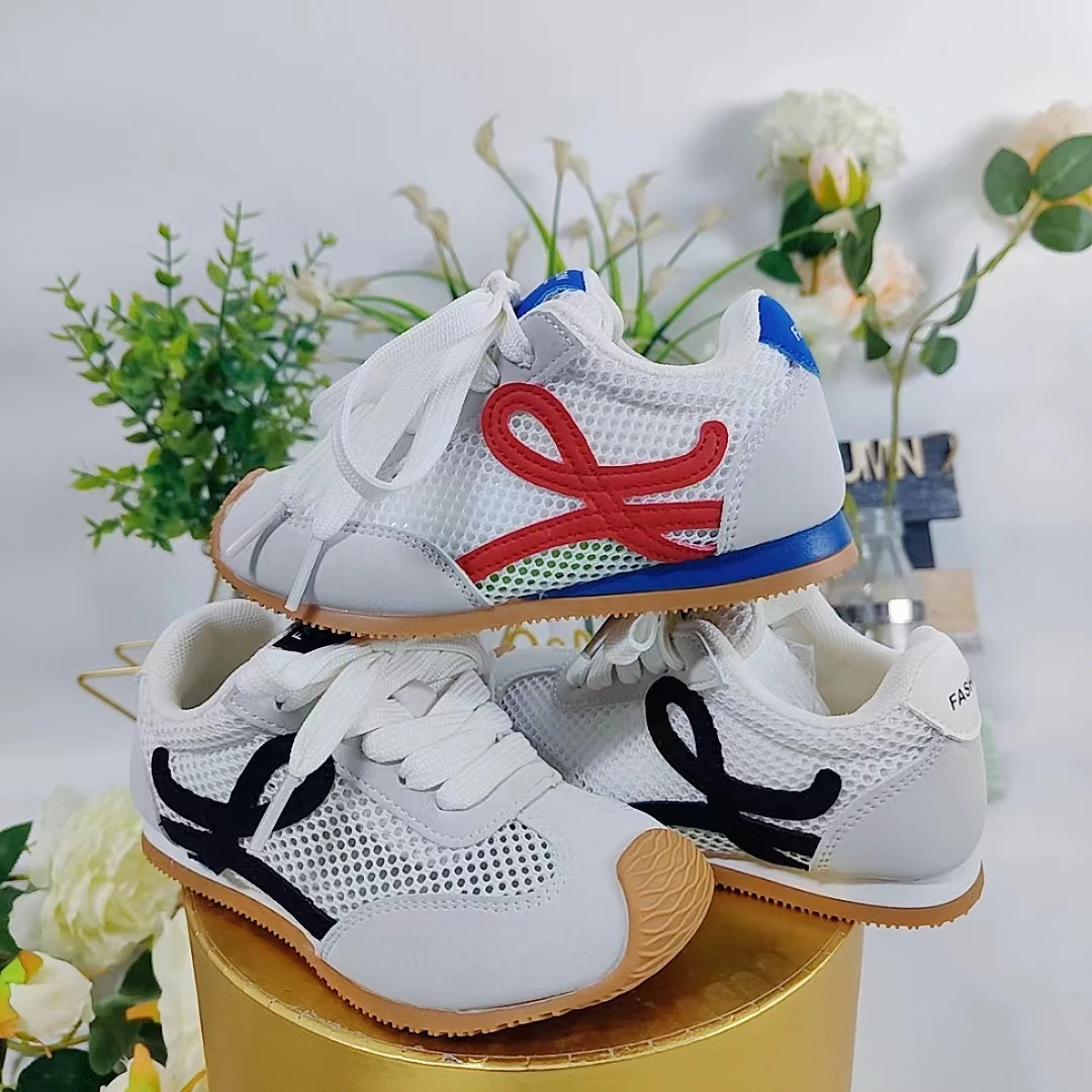 默认微瑕2025夏季新款女童休闲鞋透气潮流阿甘鞋男童单网德训鞋