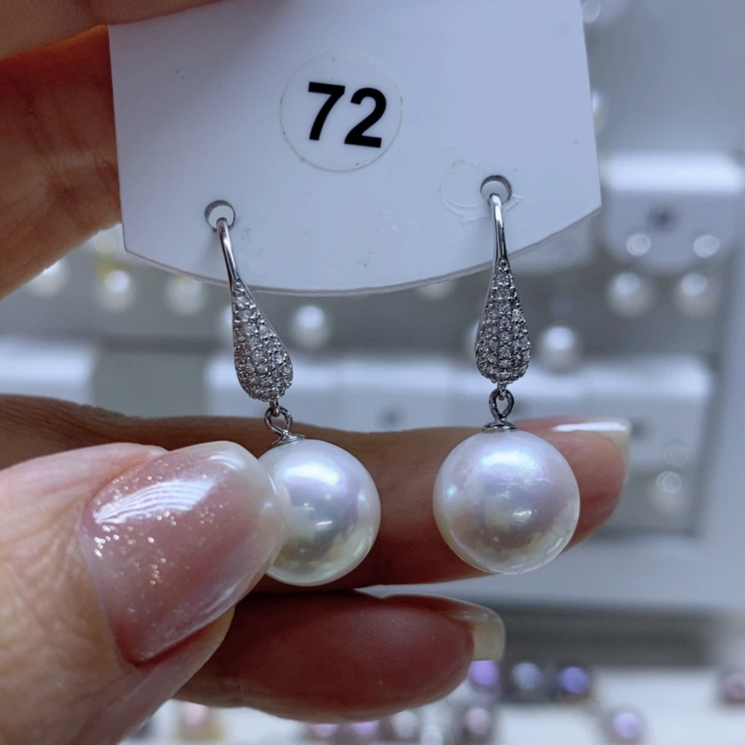 淡水珍珠耳饰银S925镶嵌