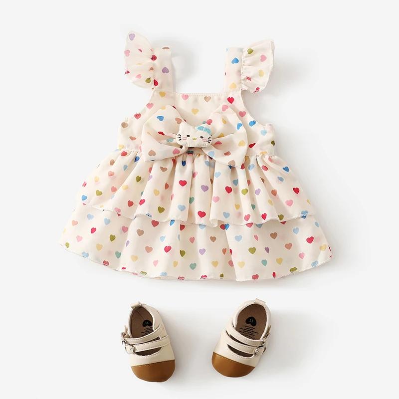 婴儿衣服夏季女童洋气连衣裙飞袖公主裙草帽裙一岁女宝宝夏装新款