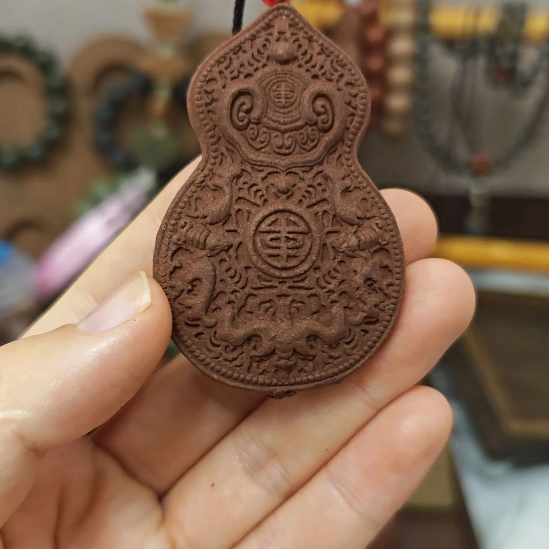 泥塑药香大葫芦香牌一个