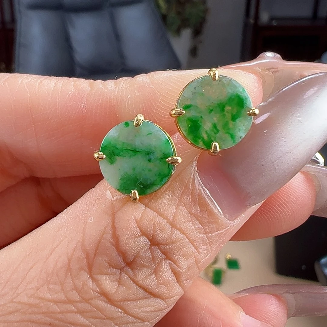 翡翠银S925镶嵌耳饰耳饰43