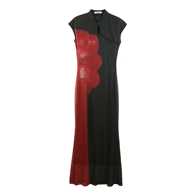 新中式花瓣设计款连衣裙2025夏日优雅别致国风连衣裙SHBZX641401