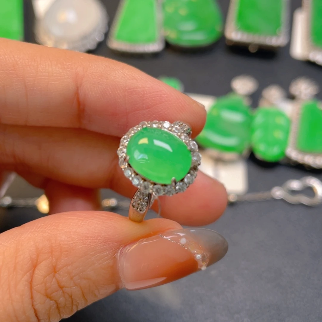 翡翠银S925镶嵌颈饰